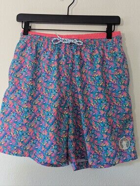 chubbies 7" Inseam Pink & Blue Floral Swim Trunks